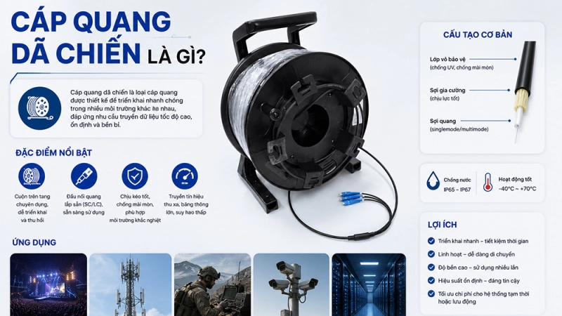 Cáp quang dã chiến là gì? Đặc điểm của cáp quang dã chiến