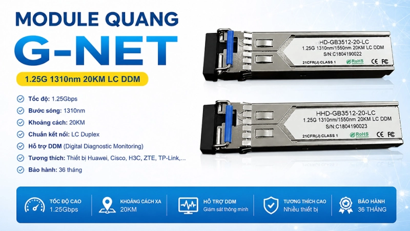 Giải pháp đột phá với sản phẩm Module quang G-NET