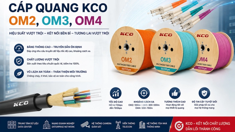 Cáp quang OM2, OM3, OM4 là gì phân biệt và so sánh