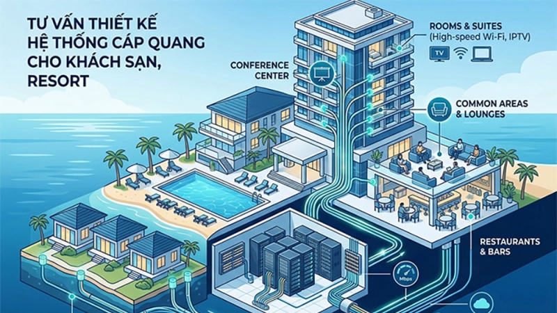 Tư vấn thiết kế hệ thống cáp quang cho Khách sạn, Resort