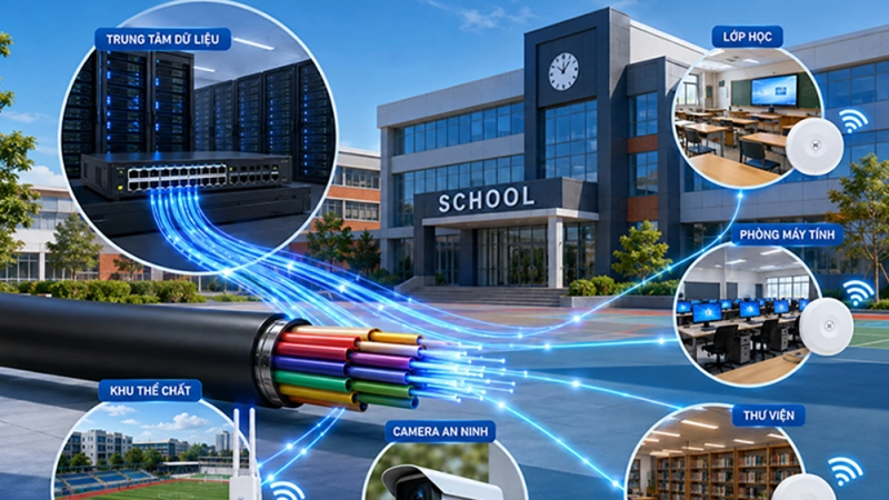Tư vấn, thiết kế hệ thống cáp quang cho trường học