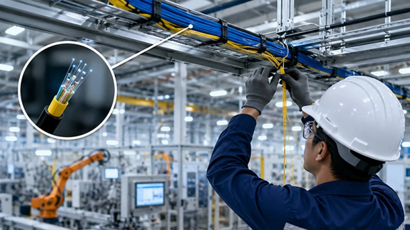 Biện pháp thi công dây cáp quang trong nhà máy đang sản xuất