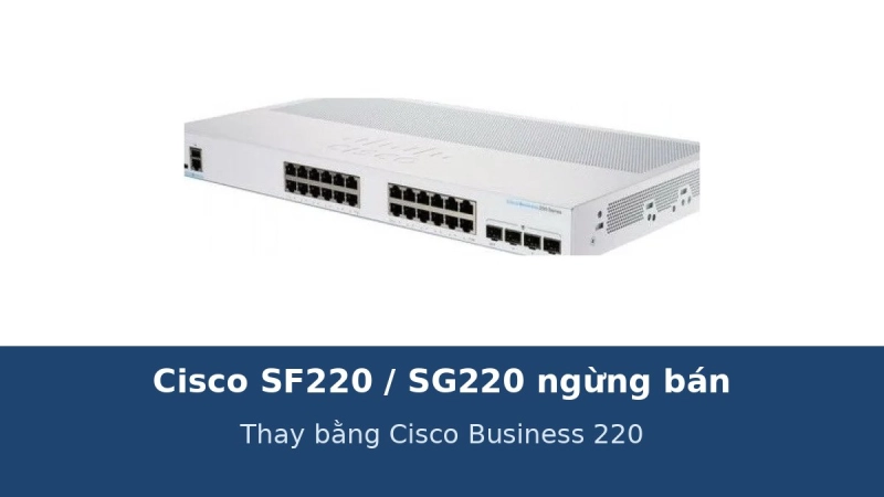 Cisco SF220, SG220 ngừng bán: mã thay thế Cisco Business 220 (CBS220)