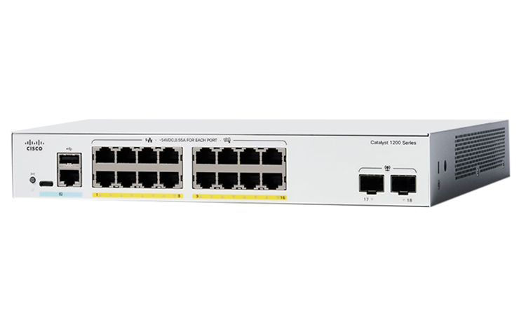 C1200-16P-2G-EU, Cisco C1200-16P-2G-EU, Network ports 16 x 1G, 2 x 1G SFP, PoE+ (120W)