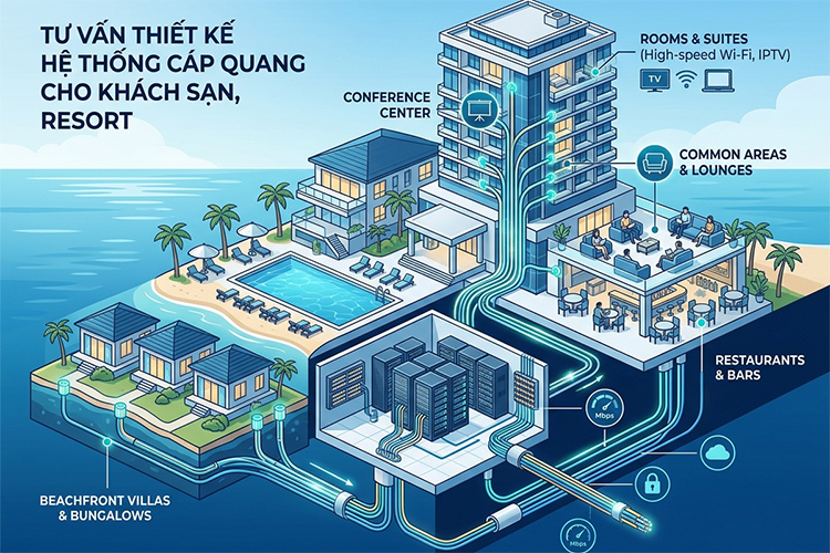 Tư vấn thiết kế hệ thống cáp quang cho Khách sạn, Resort, Tư vấn thiết kế hệ thống cáp quang cho khách sạn và Resort đạt chuẩn