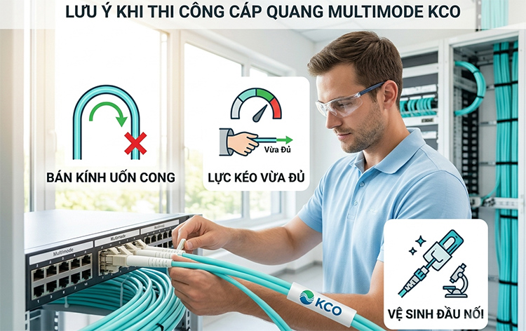 Những điều cần chú ý khi thi công cáp quang Multimode KCO, Thi công cáp quang Multimode KCO phải lưu ý những điều này?