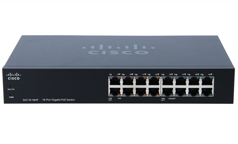 SG110-16HP-EU, SG110-16HP-EU - Cisco SG110-16HP 16-Port PoE Gigabit Switch