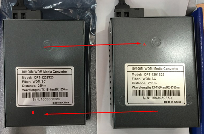 Media converter Optone opt-1201s25 và opt-1202s25