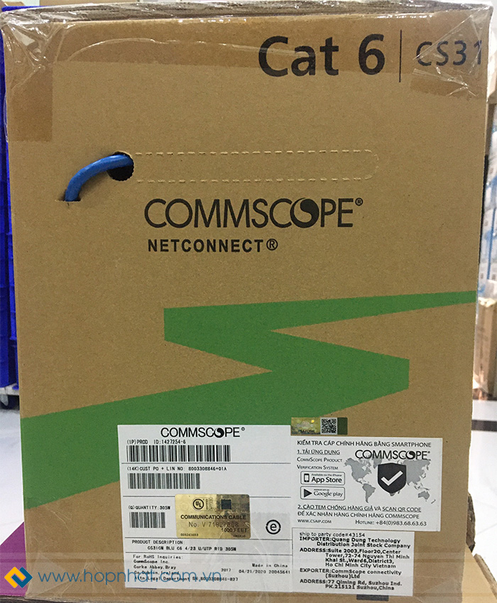 cáp mạng Commscope Cat6 UTP