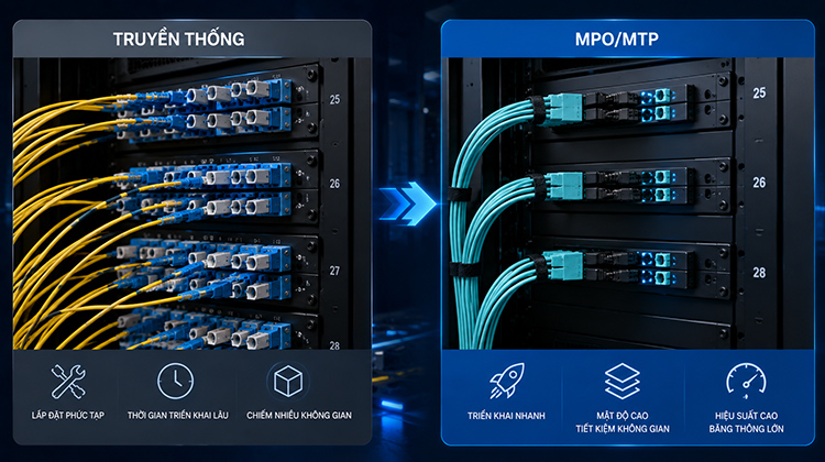 Chuyển đổi từ đầu nối truyền thống sang đầu nối MPO/MTP