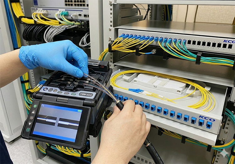 Hàn nối cáp quang với ODF KCO Hàn nối cáp quang với ODF KCO