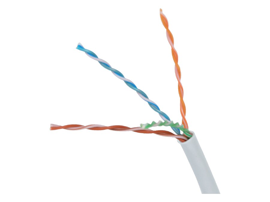 Cáp mạng Cat5e UTP LS chuẩn CM — sợi cáp và lõi 4 đôi xoắn