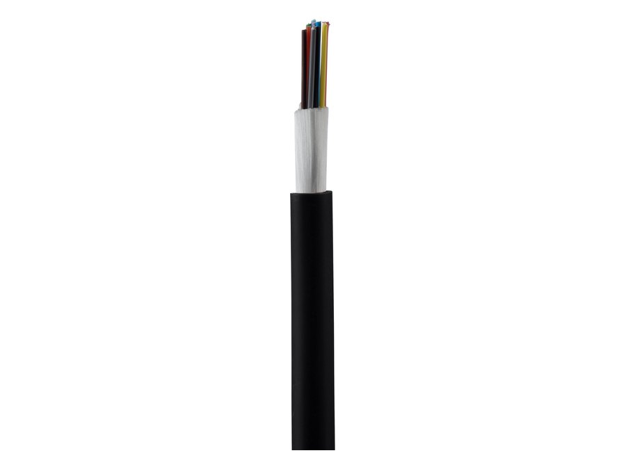 Cáp quang Multimode 12FO Panduit OM4 — vỏ cáp và các sợi màu bên trong