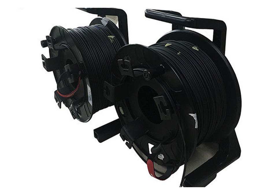 Dây nhảy quang dã chiến OM3 4FO KCO 200m — rulo cáp quang dã chiến có tay quay