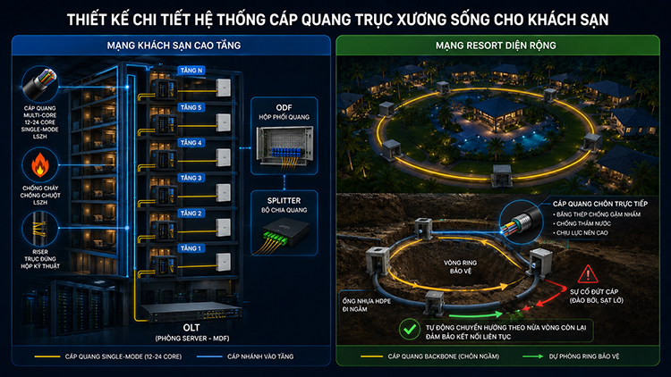 Thiết kế trục xương sống (Backbone) và trục ngang