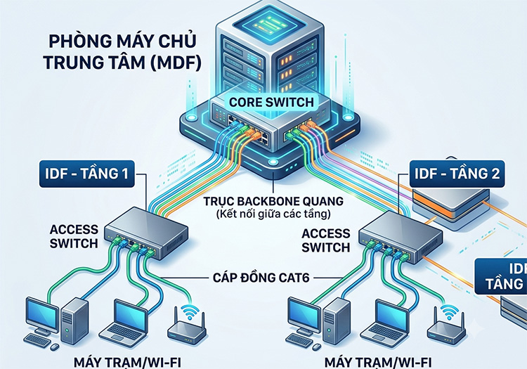 Mô hình mạng văn phòng chuẩn doanh nghiệp lớn Mô hình mạng văn phòng chuẩn doanh nghiệp lớn