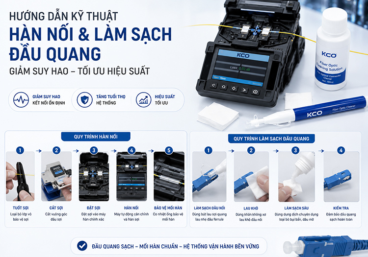Quy trình hàn nối cáp quang multimode KCO Quy trình hàn nối cáp quang multimode KCO