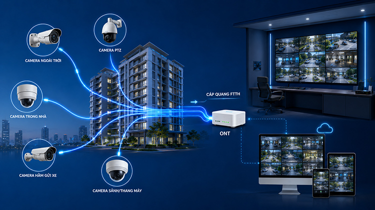 Tích hợp hệ thống an ninh Camera giám sát CCTV trên nền tảng FTTH