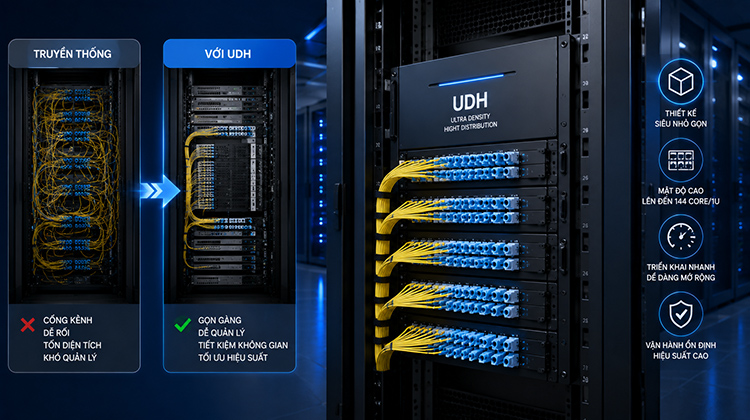 Tối ưu hóa không gian tủ rack với công nghệ hộp phối quang UDH