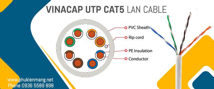 Báo giá phân phối Cáp mạng Vinacap Cat5e UTP chính hãng Báo giá phân phối Cáp mạng Vinacap Cat5e UTP chính hãng